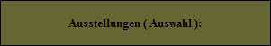 Ausstellungen ( Auswahl ):